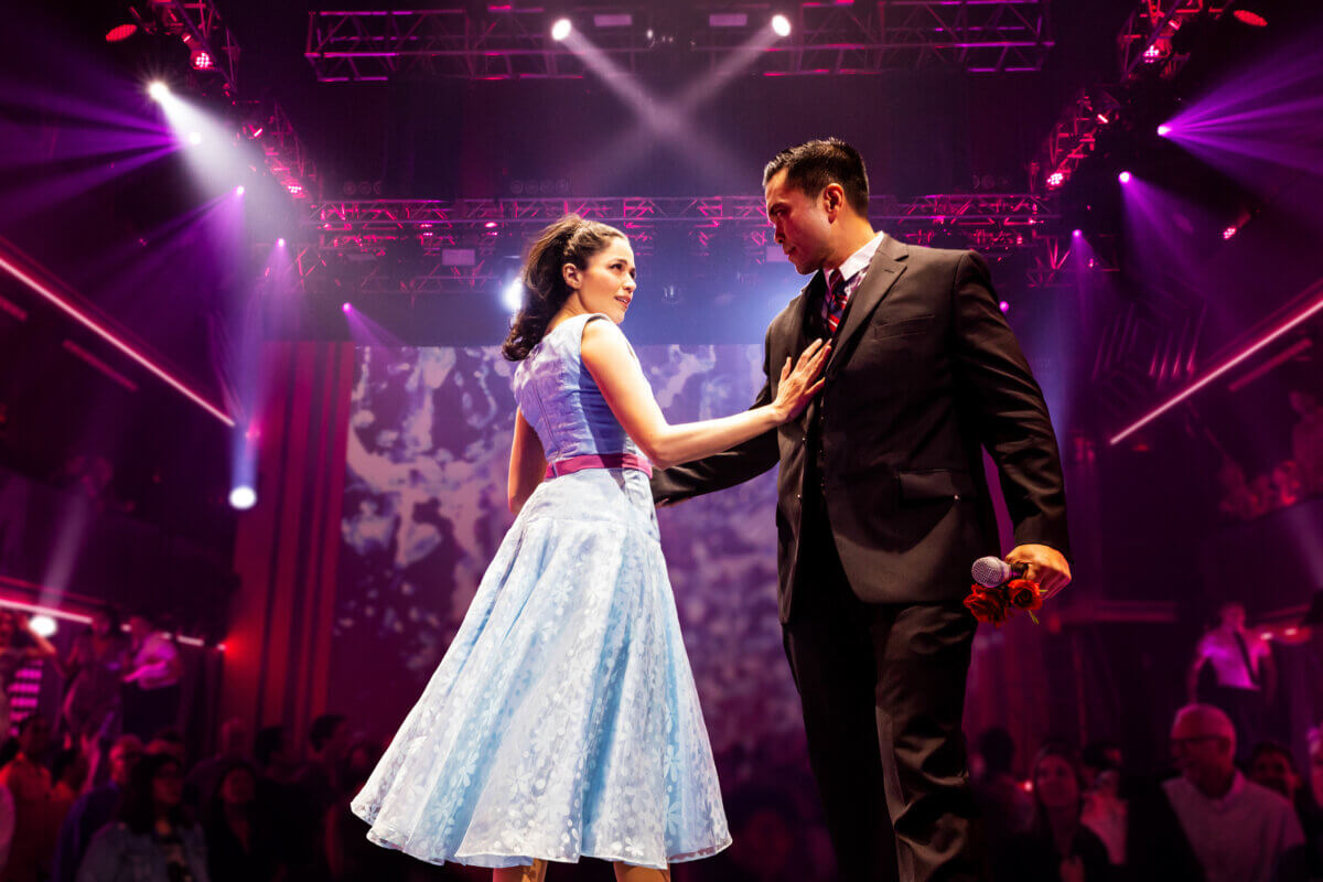 Arielle Jacobs and Jose Llana in "Here Lies Love."