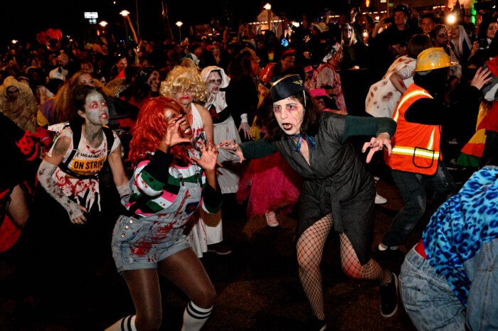 New Yorkers dressed in a wide range of costumes flocked to the Village for this year's annual Halloween Parade.