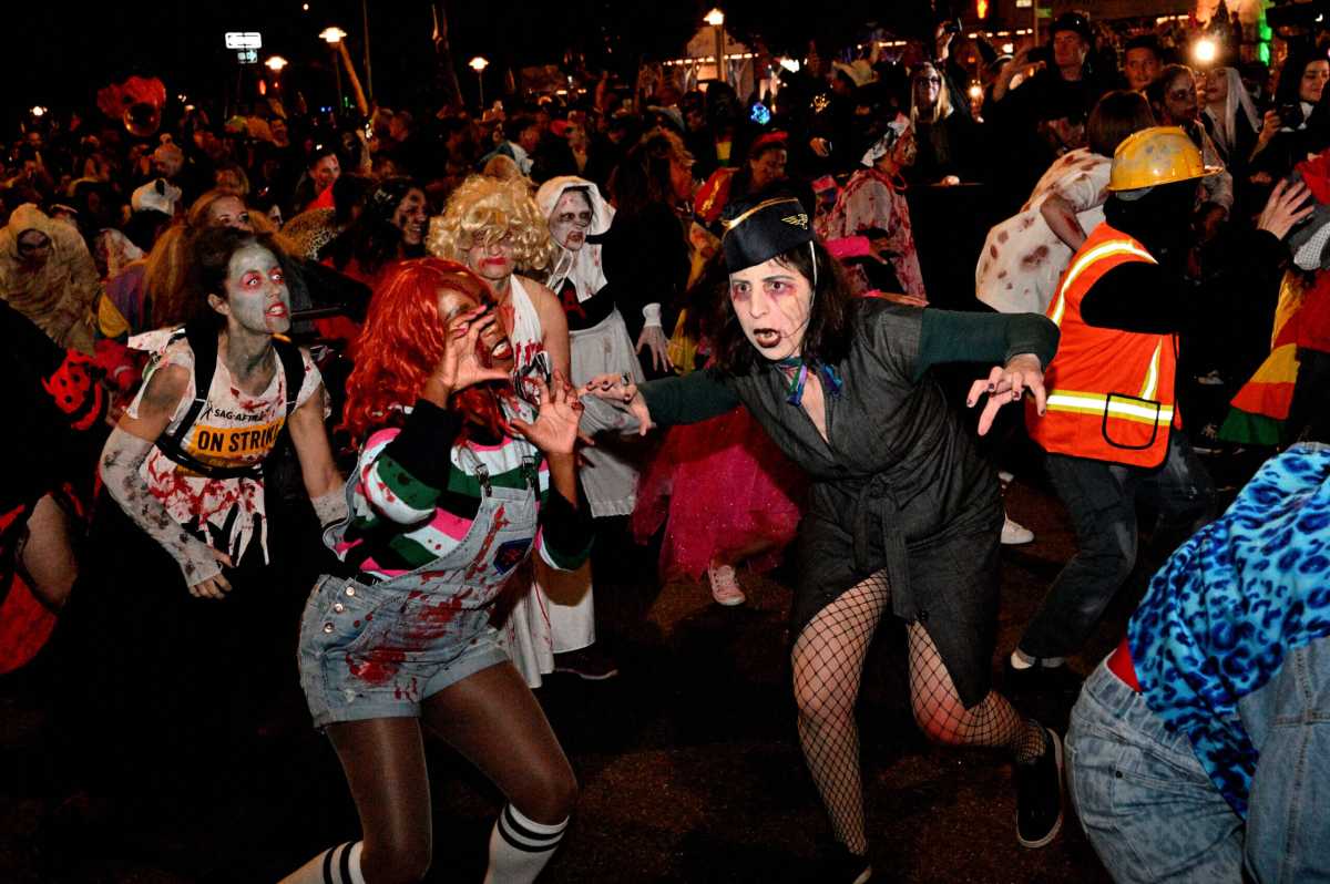 New Yorkers love to dress in a wide range of costumes at the Village's annual Halloween Parade.