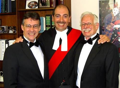 Ken Sherrill (right) married Gerald Otte (left) in 2003 in Canada. Judge Harvey Bronwstone (center) presided.
