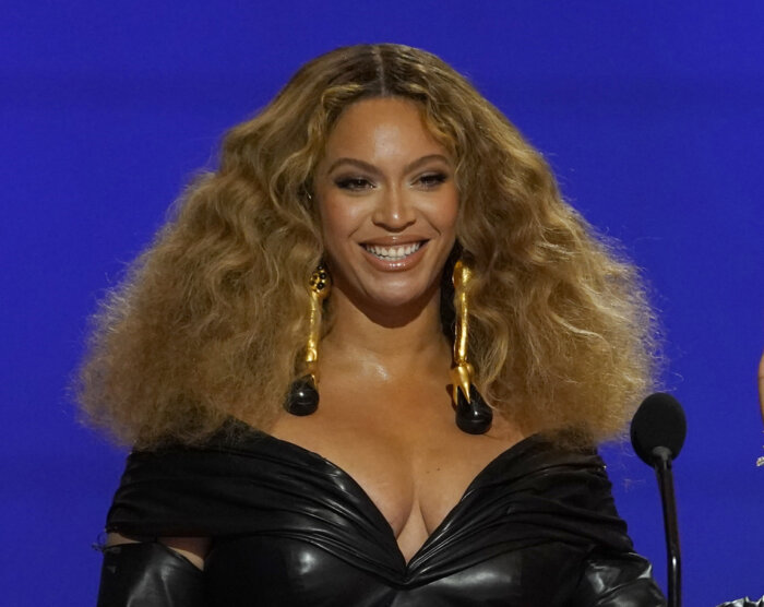Beyonce appears at the 63rd annual Grammy Awards in Los Angeles on March 14, 2021. 