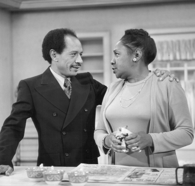 Sherman Helmsley (George Jefferson) and Isabel Sanford (Louise Jefferson) in "All in the Family."