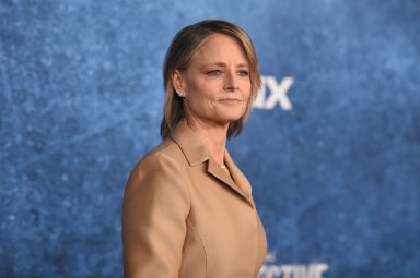 Jodie Foster arrives at the premiere of "True Detective: Night Country" on Tuesday, Jan. 9, 2024, at the Paramount Theater in Los Angeles.