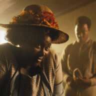 Danielle Brooks, left, and Corey Hawkins in a scene from "The Color Purple."