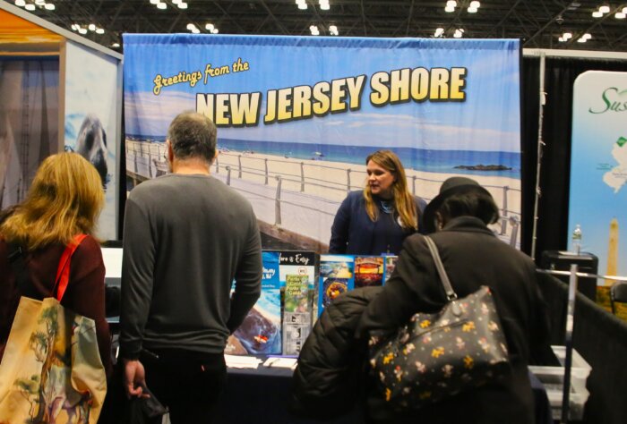Locally popular LGBTQ destinations, like Asbury Park on the Jersey Shore, were promoted on the main floor during the New York Travel & Adventure Show, Saturday, January 27, 2024.