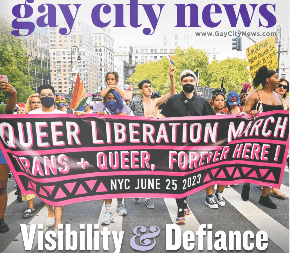 This cover from the 2023 Queer Liberation March helped Gay City News win third place for best front cover at the New York Press Association's Better Newspaper Contest.