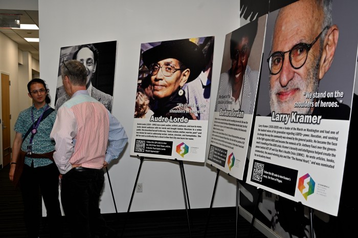 Members of the museum's "Standing on the Shoulders of Heroes" exhibit.