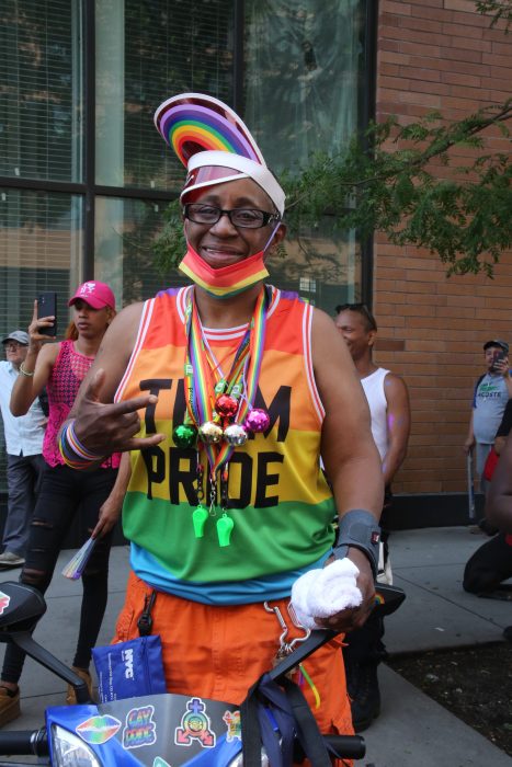 A rainbow covered attendee at Da Bronx Pride Festival.