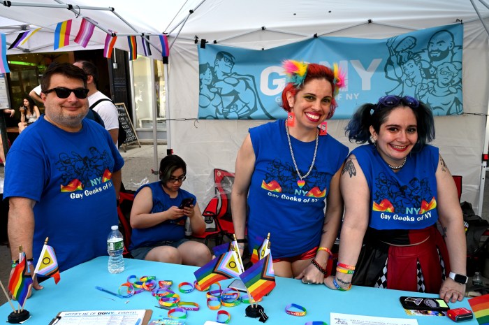 The Gay Geeks of NY table was one of many booths on display at the multicultural festival.