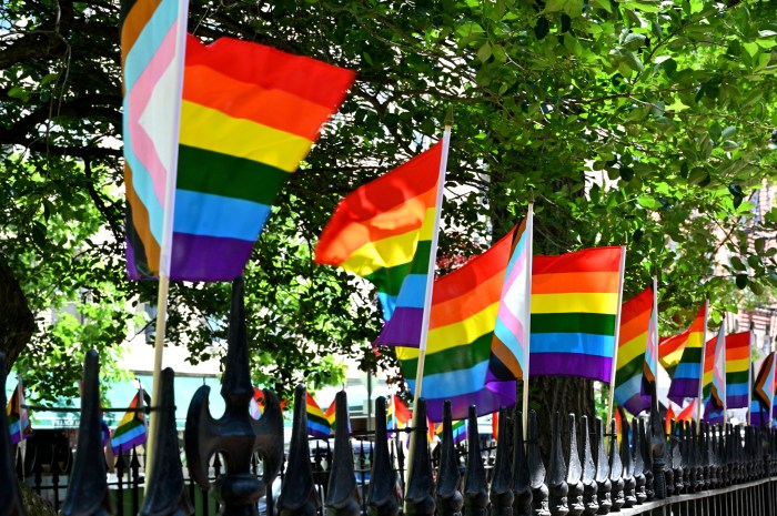 Rainbow Flags at Christopher Park.