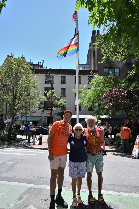 The Rainbow Flag flies high above the Stonewall National Monument.