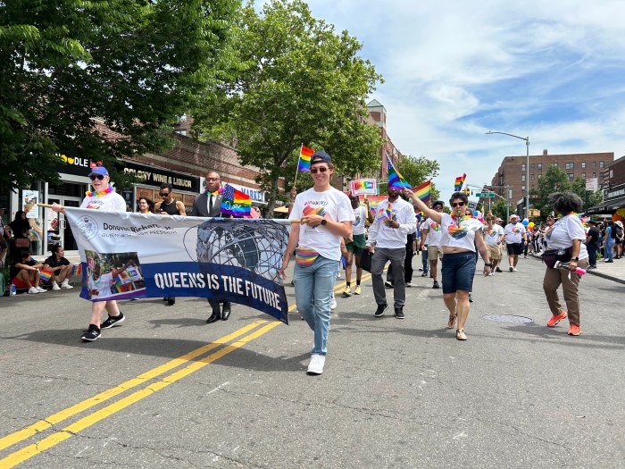 Bronx Borough President Donovan Richards marches with his team.