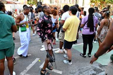 Community members enjoy the Juneteenth Block Party Celebration.