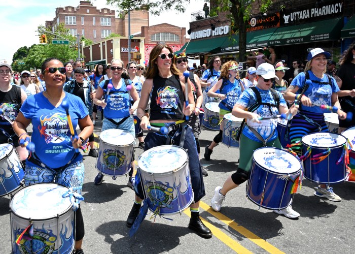 Fogo Azul drums through Jackson Heights.
