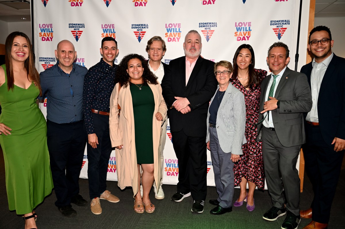 Elected officials and Stonewall Democratic Club of NYC members.