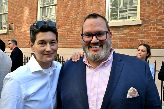 Former GLSEN executive director Eliza Byard with American LGBTQ+ Museum executive director Ben Garcia.