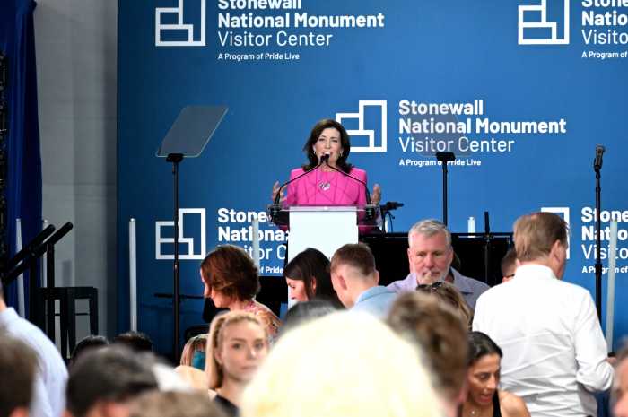 Gov. Kathy Hochul during the opening of the Stonewall National Monument Visitor Center on June 28, 2024.