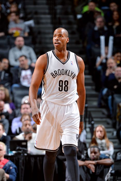 Jason Collins with the Brooklyn Nets during his final NBA season.
