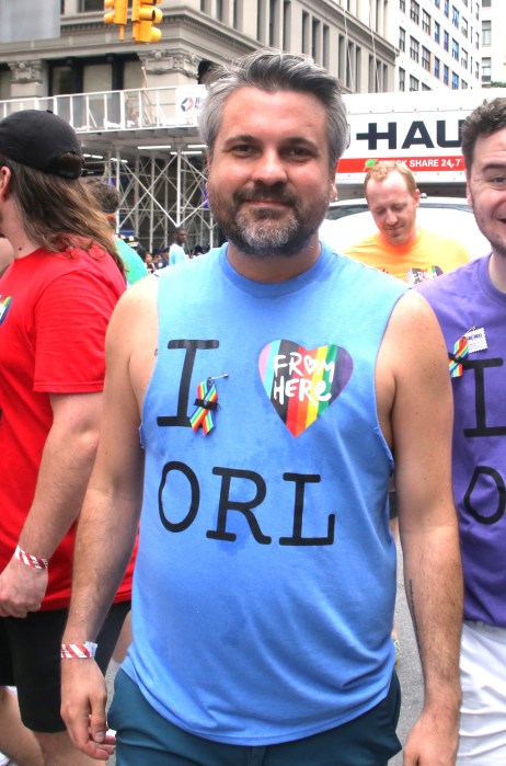 Donald Rupe dons a shirt showcasing "From Here."