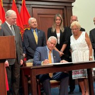 Nassau County Executive Bruce Blakeman signs a bill banning transgender athletes from women’s competitions into law.