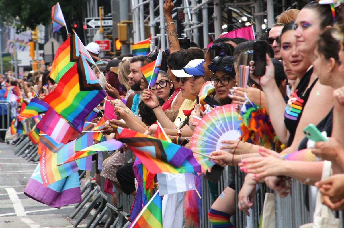 A sea of Rainbow Flags at NYC Pride.