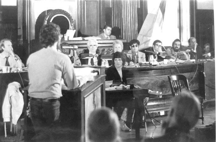 New York City Council hearing on the Gay Rights Bill, 1971.