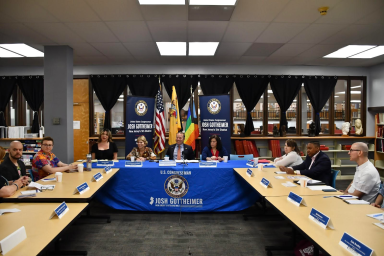 Congressmember Josh Gottheimer during a Pride Month roundtable with LGBTQ advocates.