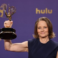 Jodie Foster poses with an award for "True Detective: Night Country" at the 76th Primetime Emmy Awards in Los Angeles, California, U.S., September 15, 2024.