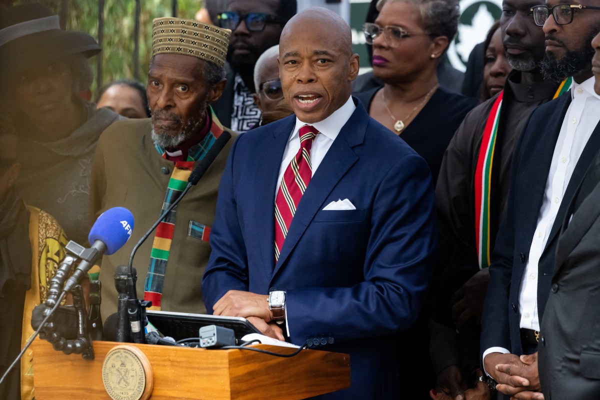 New York City Mayor Eric Adams speaks to the press outside his official residence, Gracie Mansion, after he was charged with bribery and illegally soliciting a campaign contribution from a foreign national, in New York City, U.S. September 26, 2024.