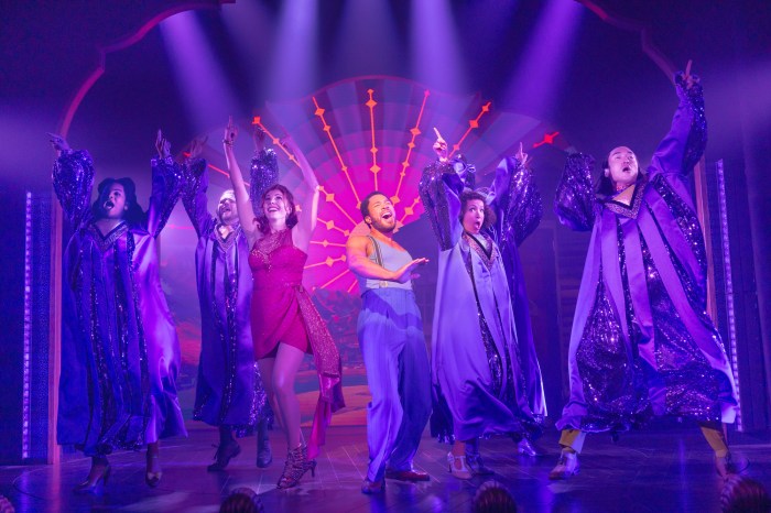 Marla Mindelle, Paris Nix, and ensemble in “The Big Gay Jamboree."