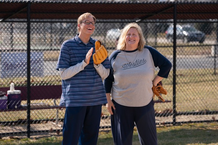 Jeff Hiller and Bridget Everett in "Somebody, Somewhere."