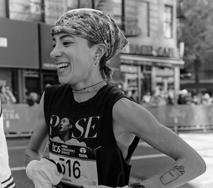 Sofia Camacho Ferral finished in two hours and 31 minutes, winning the New York City Marathon's non-binary division.