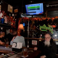 Patrons watch the results of Proposal 1 at Julius' in Manhattan on election night, Nov. 5, 2024.