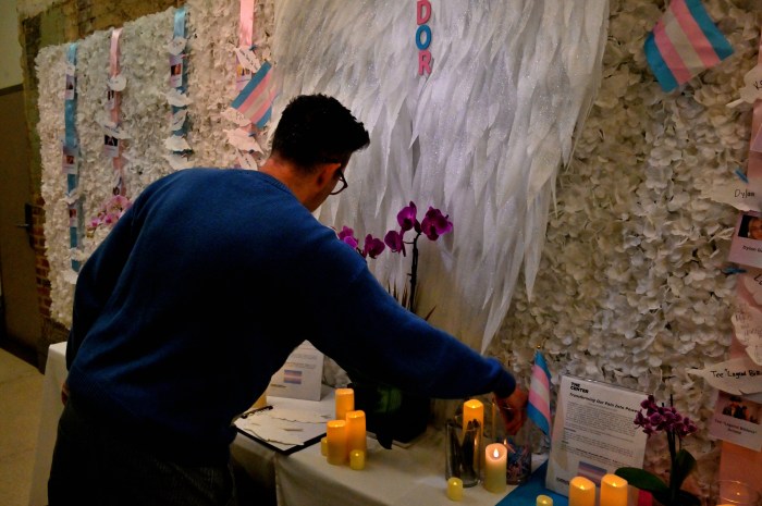 A memorial on display at The Center recognized Transgender Day of Remembrance.