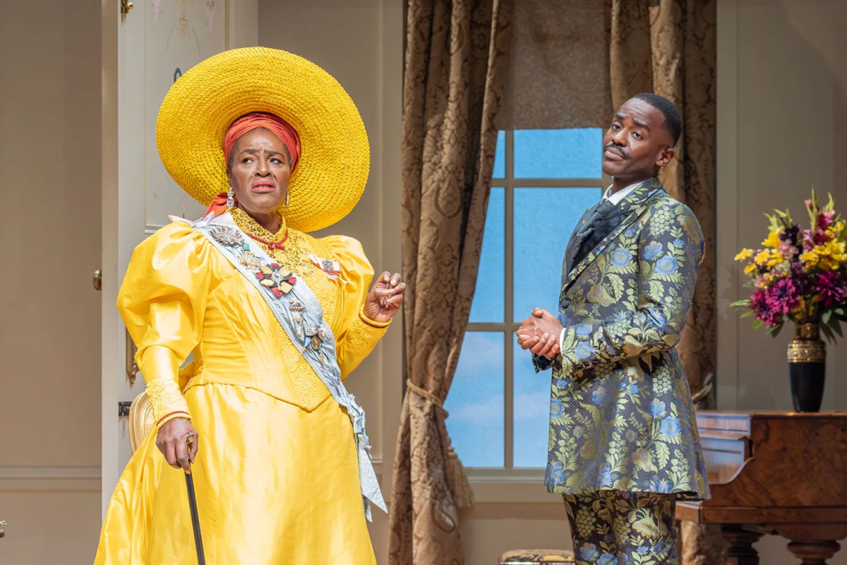 Sharon D Clarke (Lady Bracknell) and Ncuti Gatwa (Algernon) in "The Importance of Being Earnest."