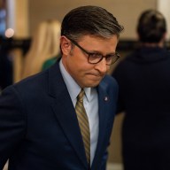 US House Speaker Mike Johnson (R-LA) leaves following a ceremony to commemorate the 200th anniversary of Marquis de Lafayette's address to the 18th Congress, in Washington, U.S., December 10, 2024.