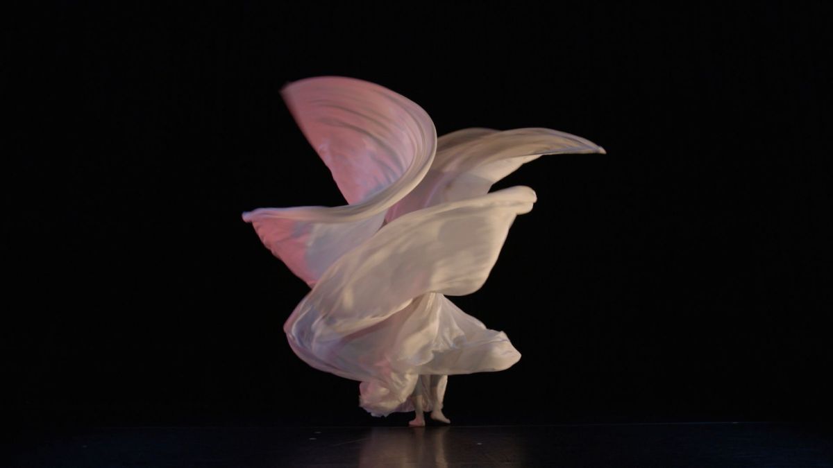 “Obsessed with Light," directed by Sabine Krayenbühl and Zeva Oelbaum, uses film clips, a flip book, and various iterations of dancer Loie Fuller’s famous Serpentine Dance as part of a documentary about her work and legacy.