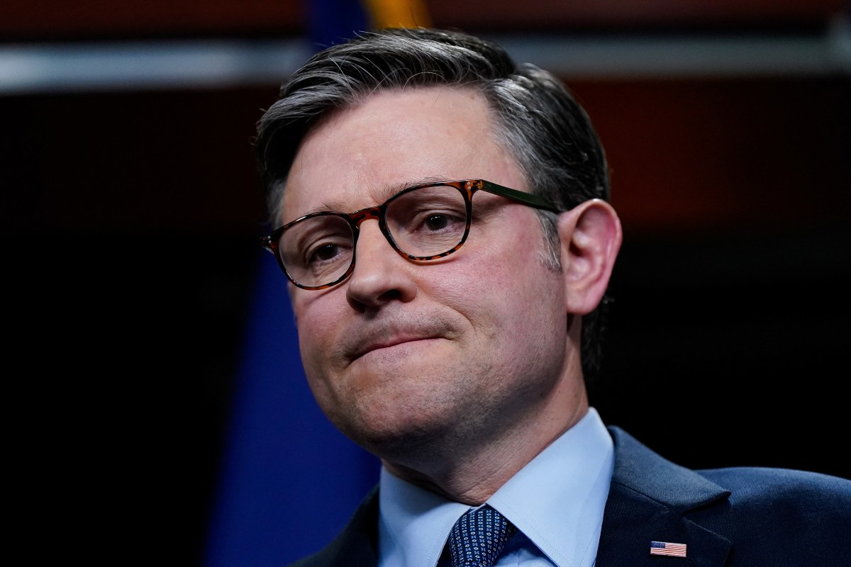 US House Speaker Mike Johnson attends a press conference following a House Republican conference meeting on Capitol Hill in Washington, U.S., December 17, 2024.