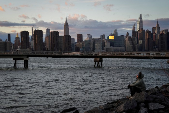 The sunset along the East River on Jan. 2, 2025.