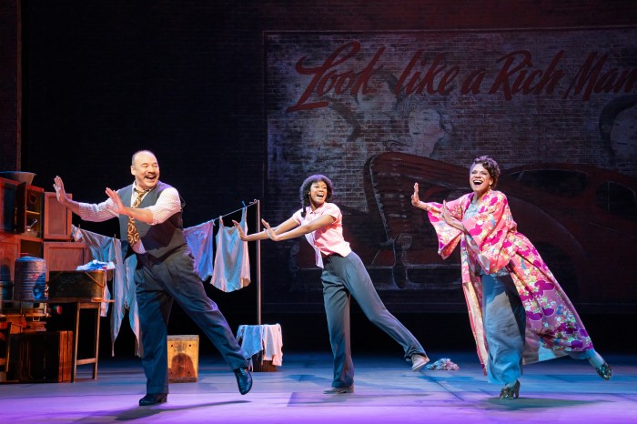 Danny Burstein, Joy Woods, and Audra McDonald in "Gypsy."