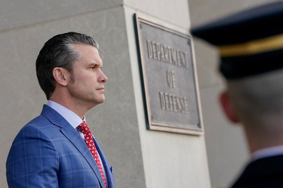 US Defense Secretary Pete Hegseth at the Pentagon, February 7, 2025.