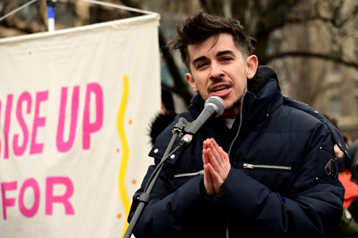 Chase Strangio, co-director of the ACLU’s LGBT & HIV Project, delivers remarks.