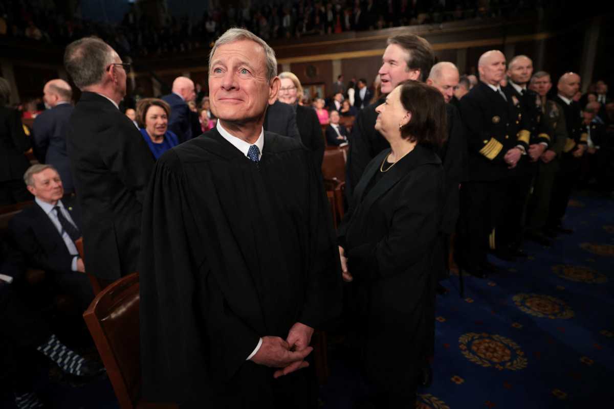 US Supreme Court justices attend President Donald Trump's address to a joint session of Congress at the US Capitol on March 04, 2025 in Washington, DC.