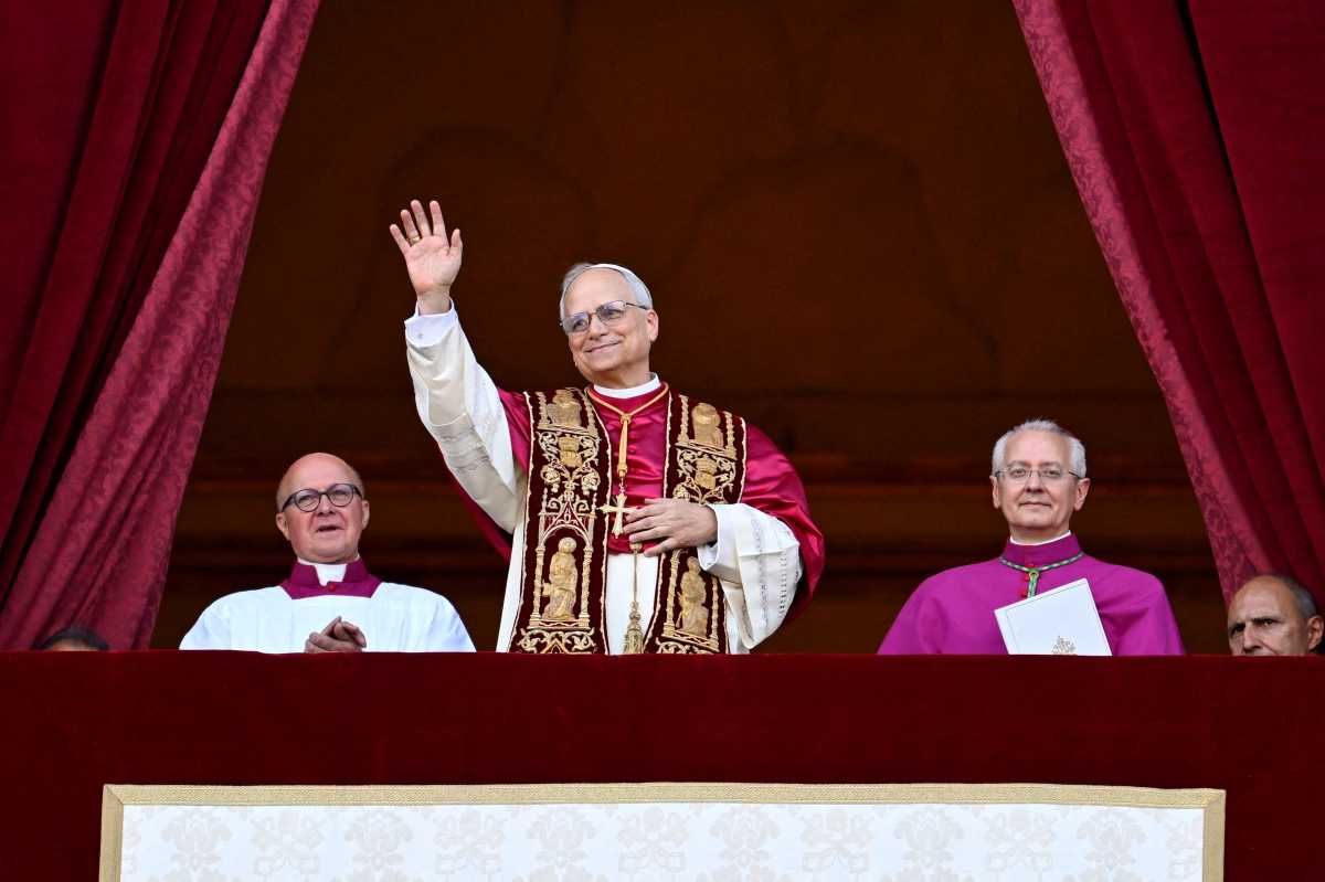 Newly elected Pope Leo XIV, Cardinal Robert F. Prevost of the U.S., appears on the balcony of St. Peter's Basilica at the Vatican, May 8, 2025.