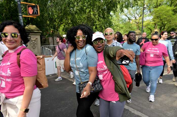 Walkers move along during the 40th annual AIDS Walk New York.