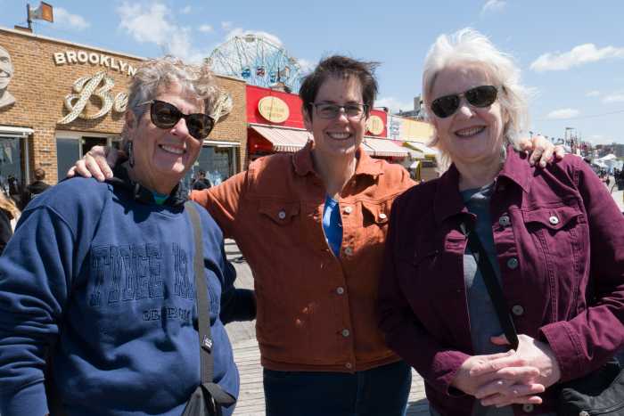 Jill Rubin, Amy Rubin, and Susan Epstein enjoy the march.