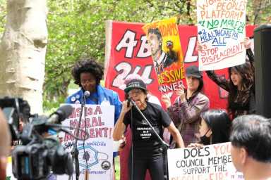 Advocates rally called on New York City to follow through on a proposal to abolish labor policies that allow for home care aides to work for 24 hours, but only receive 13 hours worth of pay.