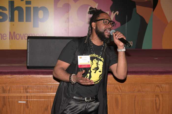 Iris House's Troy Weekes fires up the crowd.