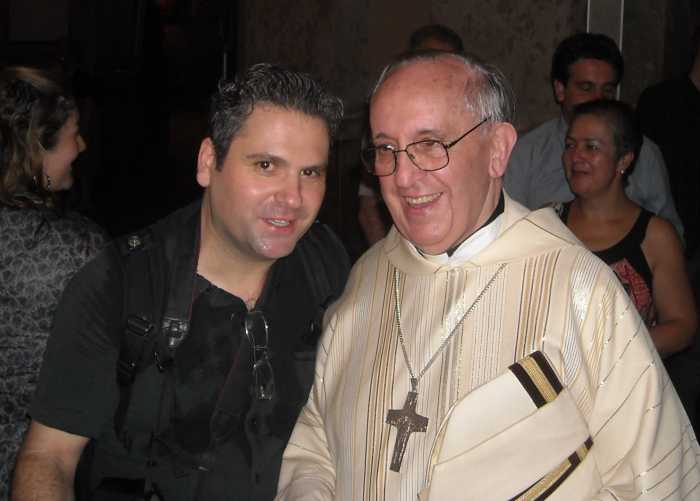 Michael Luongo with Pope Francis — then Cardinal Jorge Bergoglio — in 2010, before he became pope.