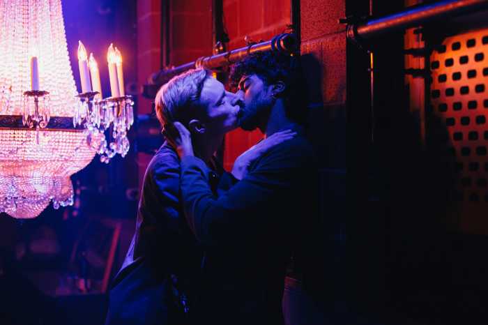 John McCrea as Prince George and Mihir Kumar as Dev Chatterjee in "Prince Faggot."